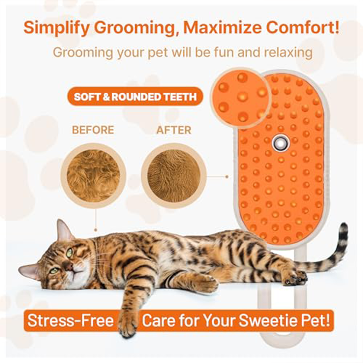 Brosse à Vapeur 3 en 1 pour Chats et Chiens