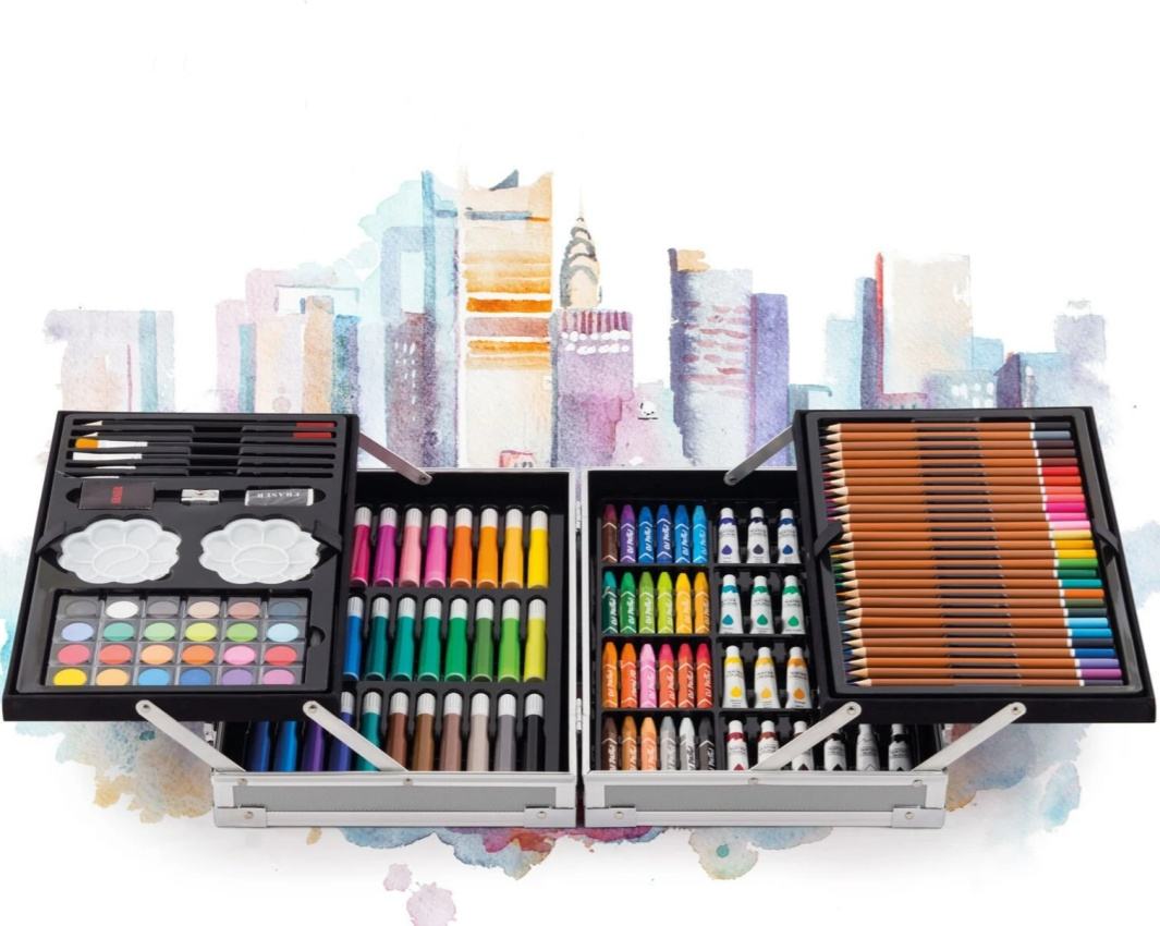 Coffret de dessin 145 pièces avec mallette en aluminium