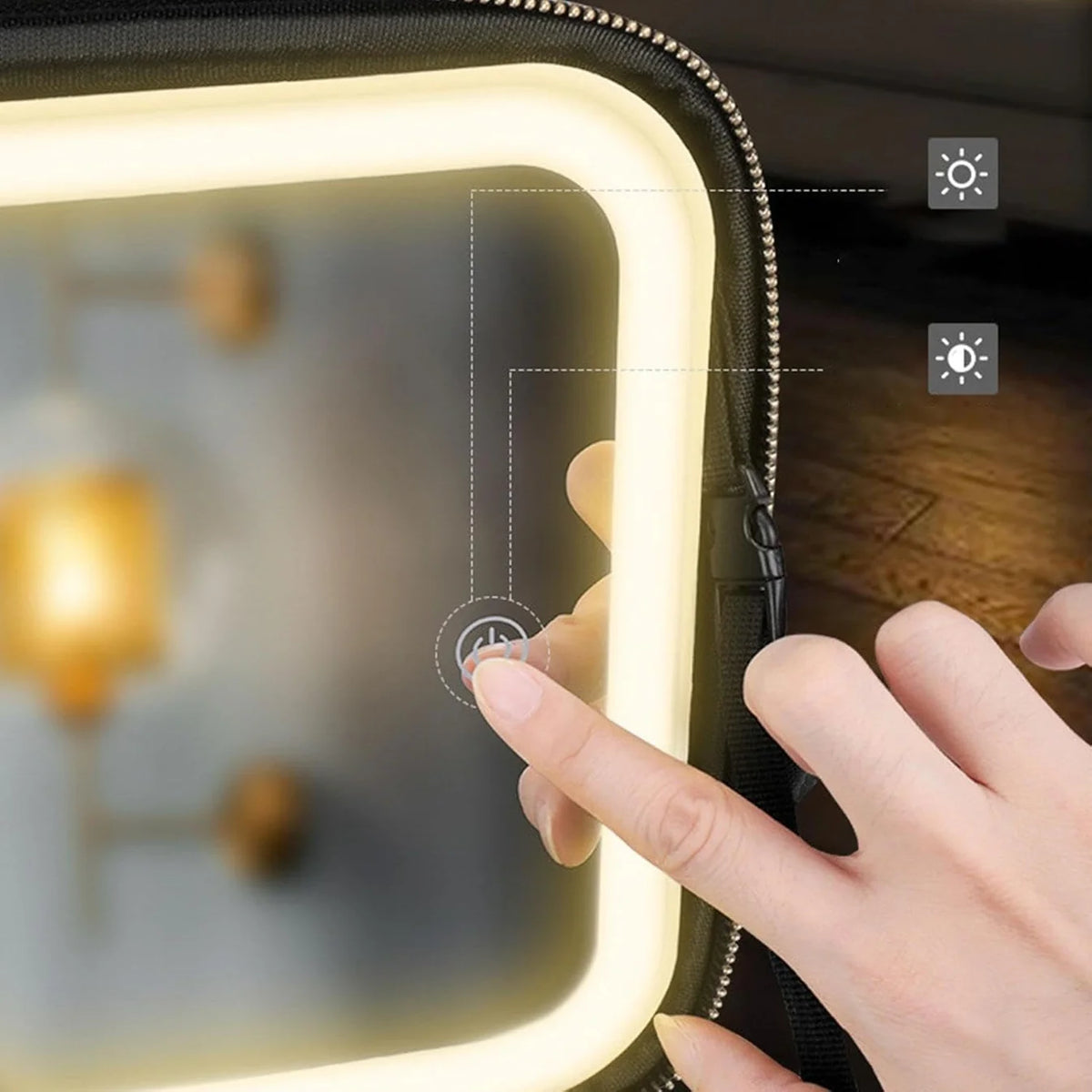 Trousse de Maquillage avec Miroir LED
