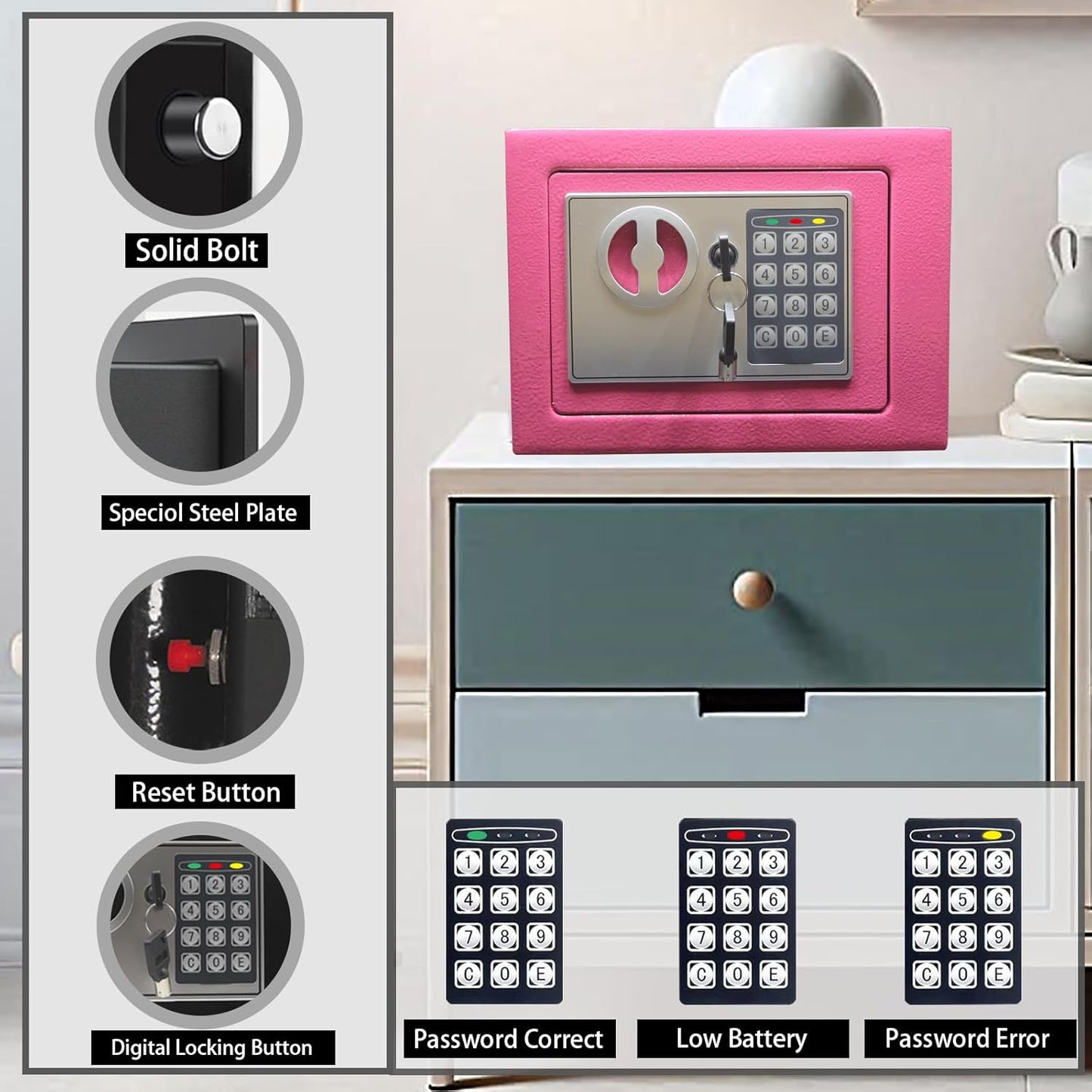 🔐 خزنة إلكترونية صغيرة للاستعمال المنزلي