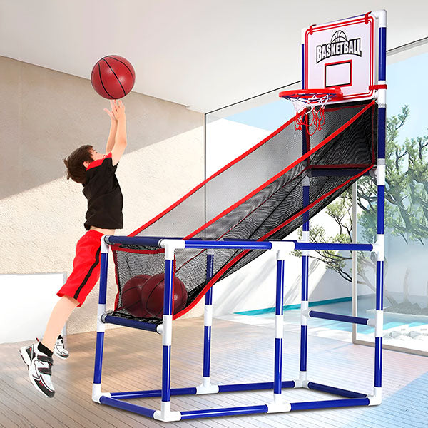 Basketball avec Panier et Filet de Rangement