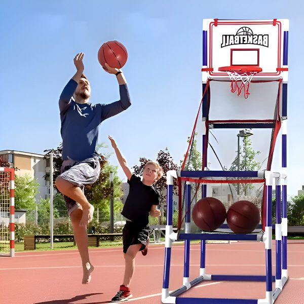 Basketball avec Panier et Filet de Rangement