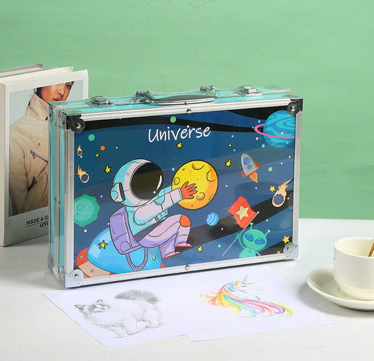 Coffret de dessin 145 pièces avec mallette en aluminium
