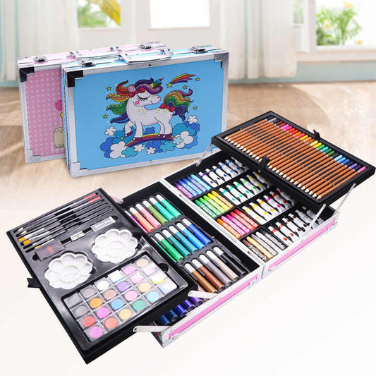 Coffret de dessin 145 pièces avec mallette en aluminium