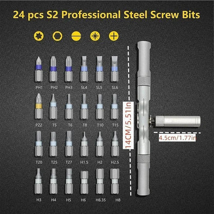 مجموعة مفكات مغناطيسية 24 في 1